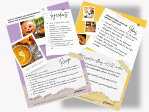 Two-page autumn wellbeing sheet showing an easy pumpkin soup recipe with ingredients and a second page of sensory pumpkin activity ideas for care homes.